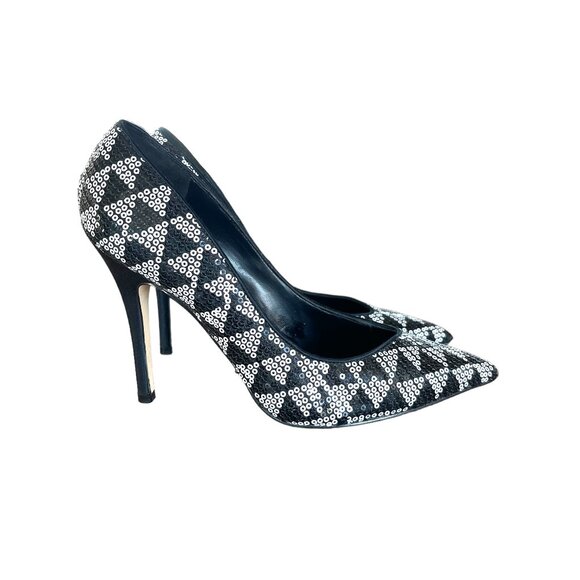 Truth or Dare by Madonna Black and White Sequin Pumps - Picture 1 of 6